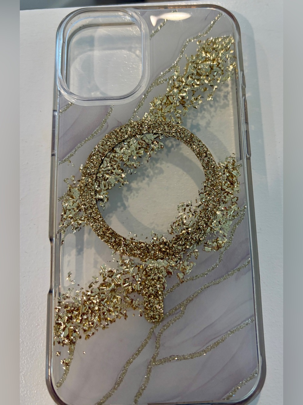 Case-Mate Karat Marble Gold MagSafe Clear iPhone Case
